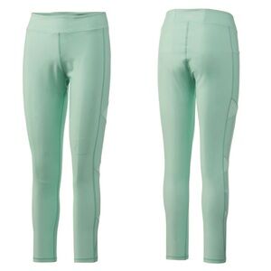 HUK Reel On Leggings Beach Glass Green sz M Pockets Mesh Inserts Yoga Fishing